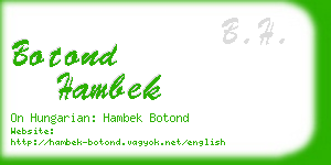 botond hambek business card